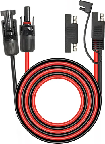 Miniatura 20 de 2 piezas de 1 pie de cable adaptador de panel solar a SAE - Cable de extensión de conector SAE 10AWG para kit de cargador de batería de panel solar