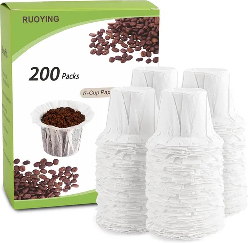 Miniatura 12 de Filtros de papel desechables sin blanquear para cafeteras Keurig 1.0 y 2.0 de una sola porción, ajuste universal para todas las cápsulas de filtro