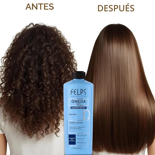 Miniatura 4 de Felps Profesional Omega - Sellado térmico y cero nanoplastia única - sin formalina - enderezar y alisar el cabello tratamiento - aminoácidos tenino