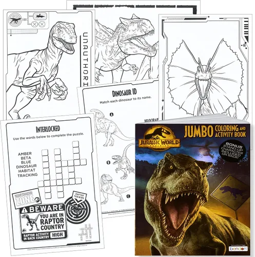 Miniatura 8 de Libro para colorear y actividades Jumbo de Jurassic World - 64 páginas