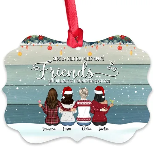 Miniatura 16 de Gossby Adorno personalizado para mejor amiga, regalo de Navidad personalizado con diseño, nombre, regalo de Navidad para mujeres, hermana del alma