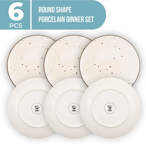 Miniatura 3 de Esfour Ceramics Juego de 6 platos llanos de 11 pulgadas, aptos para microondas, horno, lavavajillas, resistentes a los arañazos, platos duraderos