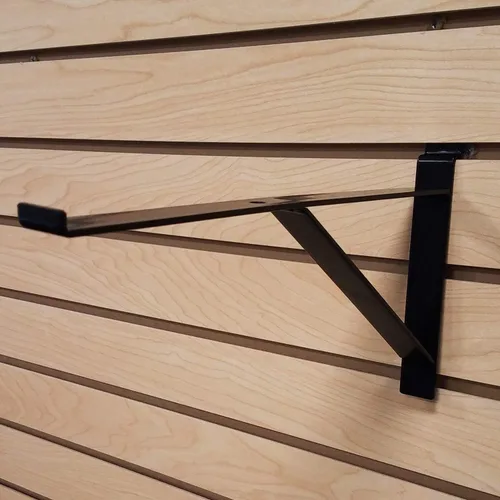 Miniatura 8 de Soporte de estante Slatwall negro de 12 pulgadas con soporte y labio, paquete de 2