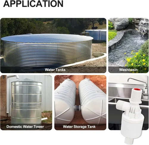 Miniatura 7 de Baomain Válvula de flotador de agua de 3/4 pulgadas, entrada superior, montaje externo, contador automático de nivel de agua para tanque de agua