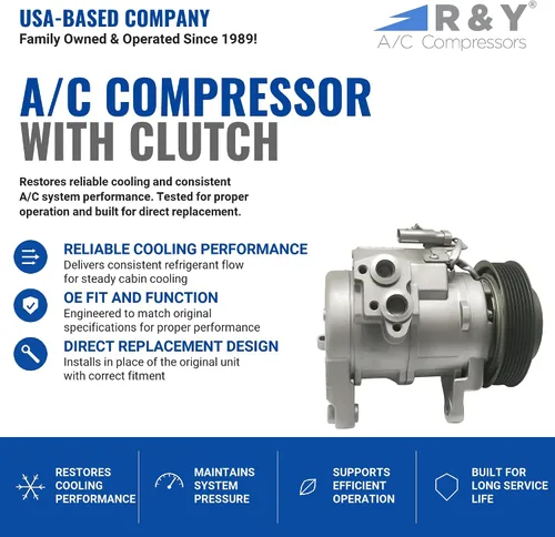Miniatura 2 de RYC Compresor de aire acondicionado automotriz y embrague de A/C GG398 (se adapta a Dodge Ram 1500, 2500, 3500 5.7L 2003-2008)