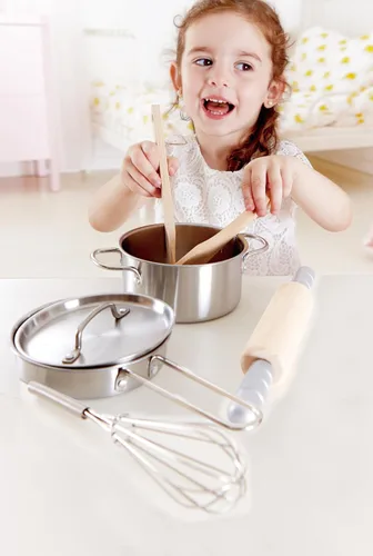 Miniatura 4 de Hape Chef's Choice - Kit de cocina de madera para niños, juego de accesorios de cocina y alimentos Multicolor
