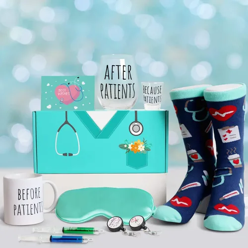 Miniatura 7 de Frerdui Set de Regalos Before Patients After Patients - Juego de Taza de Café de 11oz y Copa de Vino de 19oz Idea de Regalo para Dentistas, Médicos