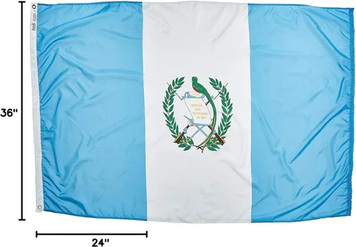 Miniatura 4 de Annin Flagmakers Bandera de Guatemala fabricada en Estados Unidos según las especificaciones oficiales de diseño de las Naciones Unidas, 2 x 3 pies