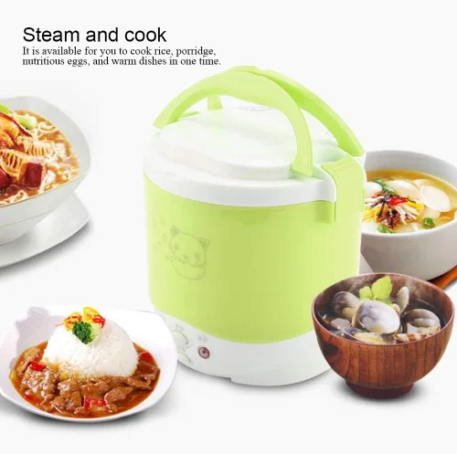 Miniatura 3 de Arrocera, olla arrocera pequeña, olla arrocera de 6 tazas, olla arrocera de 1 litro, vaporera, lonchera eléctrica de 12 V para coche, vaporizador