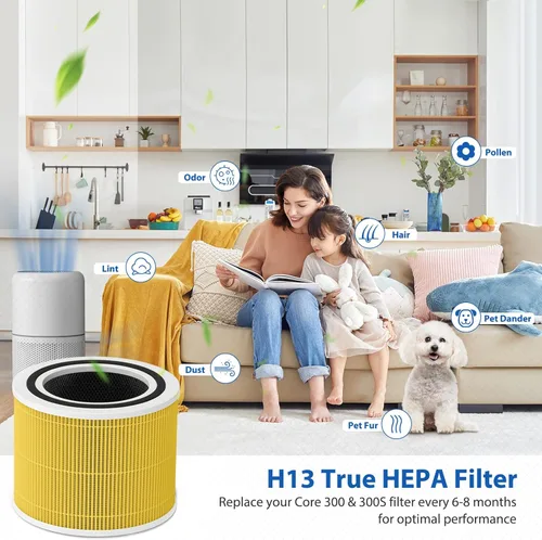 Miniatura 4 de Filtro de repuesto para purificador de aire Core 300-P para alergias a mascotas de LEVOIT Core 300, Core 300-P, Core 300S Vortex Air Air Purifier