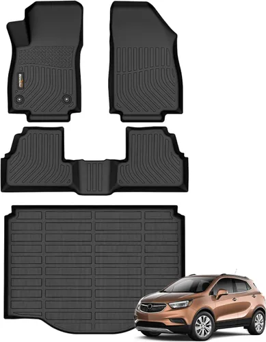 Miniatura 72 de Alfombrillas para todo tipo de clima y forro de carga para Volkswagen Atlas 2018-2025 (asiento de cubo de 6 pasajeros), juego completo de 3 filas