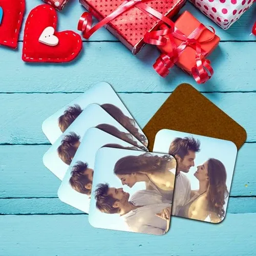 Miniatura 2 de Canvas Champ Posavasos de té personalizados, posavasos de fotos personalizados, posavasos de té impresos con fotos, tamaño 3.5 x 3.5 pulgadas