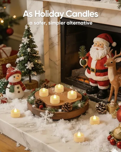 Miniatura 2 de Amagic 30 velas de té parpadeantes sin llama que funcionan con pilas, vela eléctrica de larga duración de más de 200 horas para centro de mesa