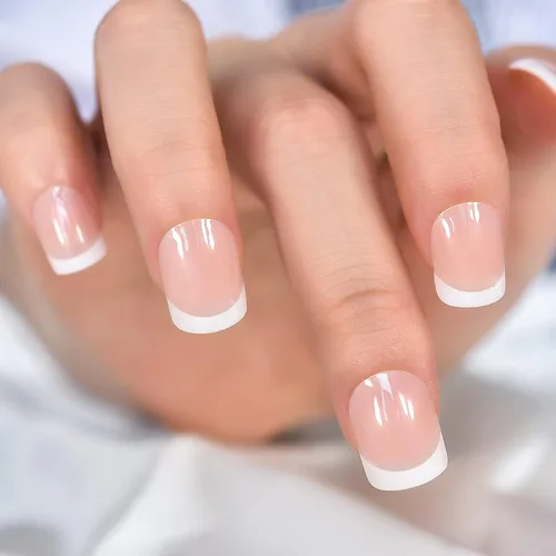 Miniatura 25 de Elevenail - Uñas postizas de longitud media, punta vino rojo, uñas postizas de cobertura total, uñas postizas cortas, uñas falsas, uñas falsas Rojo