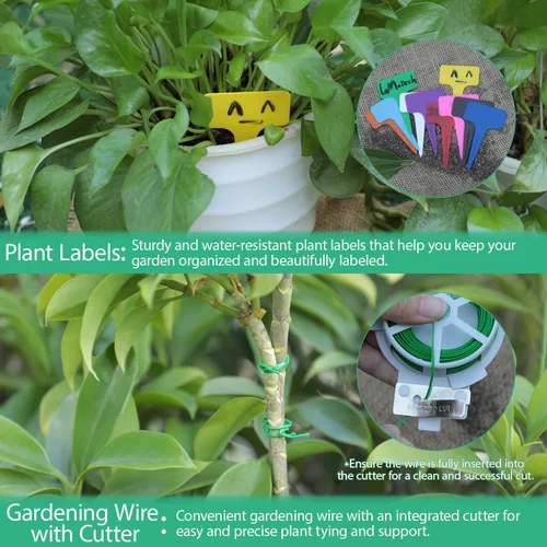Miniatura 4 de LeMotech Juego de herramientas de jardín, kit de 3 piezas de acero inoxidable resistente que incluye pala, transplantadora, cultivador, herramientas