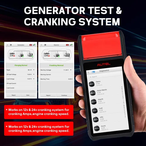 Miniatura 3 de Autel MaxiBAS BT608 - Probador de batería automotriz (actualización gratuita) y analizador de sistema eléctrico, 6V/12V (100-3000 CCA), conductancia