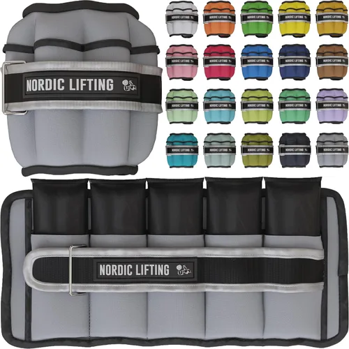 Miniatura 16 de Nordic Lifting - Pesas ajustables de tobillo para mujeres y hombres – 1 par (2–10 libras) Pesas de muñeca, brazo y pierna para gimnasio, yoga