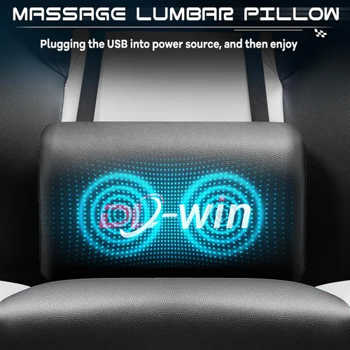 Miniatura 5 de Silla de juegos para adultos, sillas de juegos con reposapiés, silla ergonómica de videojuegos con masaje lumbar grande y alta silla de computadora
