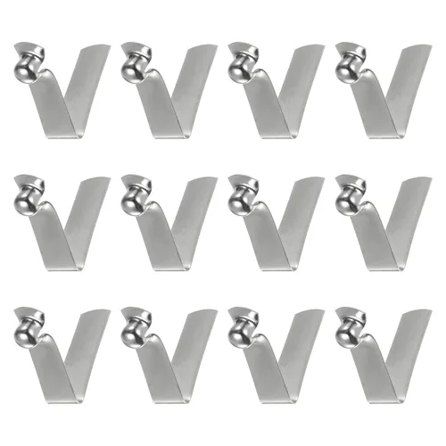 Miniatura 22 de HARFINGTON 12 unids botón único kayak paleta broche resorte clip 0.630x0.220 in 65Mn resorte acero en forma de V hueco elevación telescópica tubo