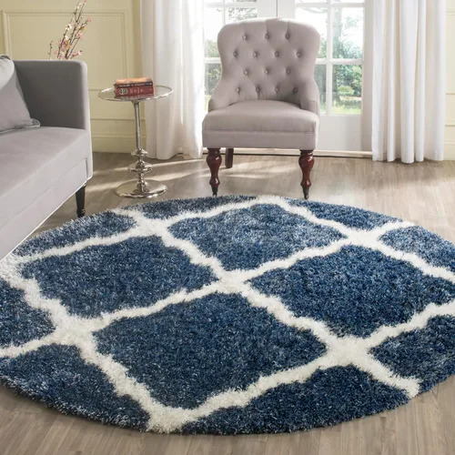 Miniatura 12 de SAFAVIEH Colección Montreal Shag SGM866C Trellis que no desprende pelusa para sala de estar, dormitorio, comedor y entrada, alfombra decorativa