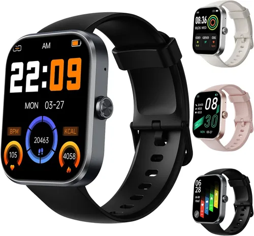KOOOGEAR Relojes inteligentes para hombres y mujeres (respuesta/hacer llamadas), reloj de fitness HD de 1.91 pulgadas con más de 110 rastreadores de