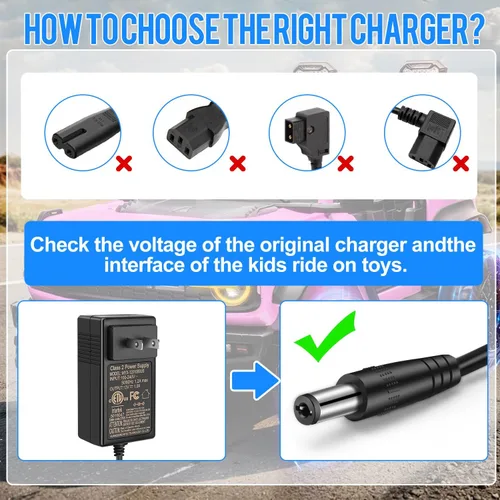 Miniatura 7 de EGK Cargador de batería de 12 V para niños con cable de 6.6 pies, para los mejores productos de elección, Wrangler SUV, Kid Trax, Dynacraft, coches
