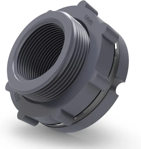 Miniatura 2 de TAISHER 2 piezas Adaptador Conector de Tanque de PVC Negro de 1-1/2'' con Junta para Tanque de Agua, Barriles de Lluvia, Acuarios, Bañeras y Lavabo