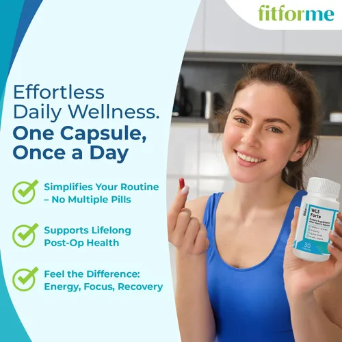 Miniatura 7 de FitForMe Multivitamínico bariátrico con hierro, diseñado para cirugía de bypass gástrico – cápsula de un día, suministro para 30 días, cápsula WLS