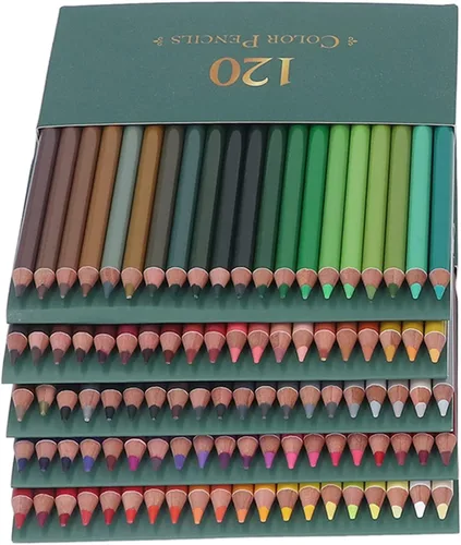 RTLR Lápices de colores, 120 lápices de colores resistentes a la decoloración, creación profesional de colores brillantes para artistas, madera para