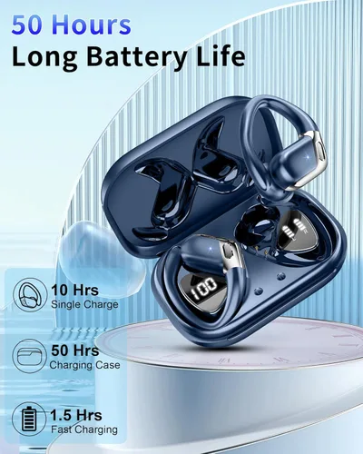 Miniatura 4 de Auricular Inalámbrico, Auriculares Bluetooth 5.4 IP7 Impermeables para Deporte, Auriculares Inalámbricos de 50H para Correr con Micrófono ENC