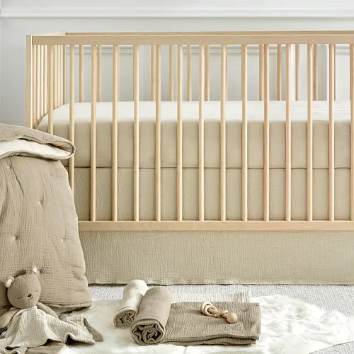 Miniatura 2 de Levtex Baby - Juego de sábanas de muselina Cloud para cuna, se adapta a colchones estándar para cuna y niños pequeños, color liso, cacao y beige