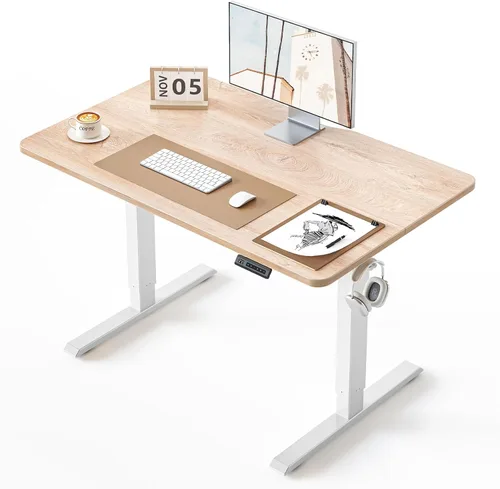 Miniatura 13 de BANTI Escritorio de pie de 48 × 24 pulgadas, ergonómico, altura eléctrica ajustable, para sentarse y ponerse de pie, escritorio de oficina para Arce