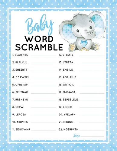 Miniatura 2 de 30 Blue Elephant Who Knows Mommy Best Baby Shower Juego y actividad Fácil de jugar - Revelar el género Nuevos Padres Mujeres Hombres o Niños