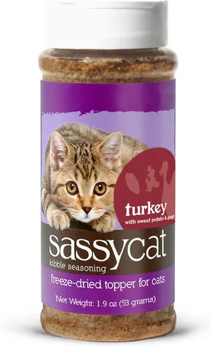 Miniatura 10 de Herbsmith Sassy Cat Kibble Seasoning – Conejo y pato liofilizado – Decoración de comida para gatos para los quisquillosos – Conejo y pato