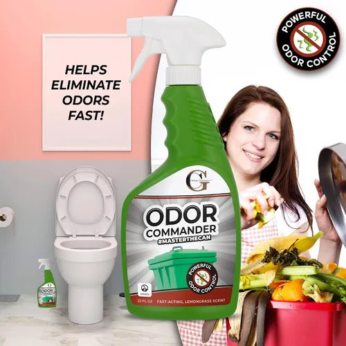 Miniatura 8 de Garbage Commander Odor Commander, botella de spray para control de olores, 22 onzas, aroma a hierba de limón, fabricada con orgullo en Canadá