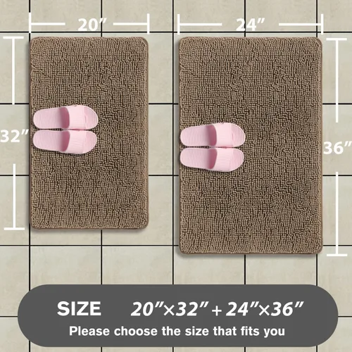 Miniatura 675 de Alfombra de baño pequeña de 12 x 18 pulgadas, lavable y absorbente, antideslizante, alfombra de baño de felpilla gruesa y suave para baño, ducha
