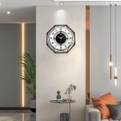 Miniatura 2 de Reloj de Pared Moderno para Decoración de Sala de Estar Negro Oficina Grande Silencioso Sin Marco Decorativo Dormitorio Reloj de Pared para Cocina