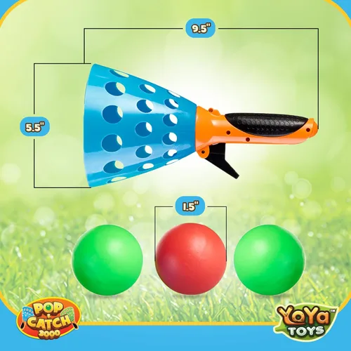 Miniatura 4 de YoYa Toys Juego de pelota Pop and Catch – Actividades de juego para niños en interiores y exteriores, juegos de atrapa para acampar, deportes