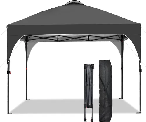 Miniatura 39 de GDY Tienda de campaña desplegable de 10 x 10 pies, gazebo para exteriores con 4 bolsas de arena, toldo fácil de instalar con 3 alturas ajustables