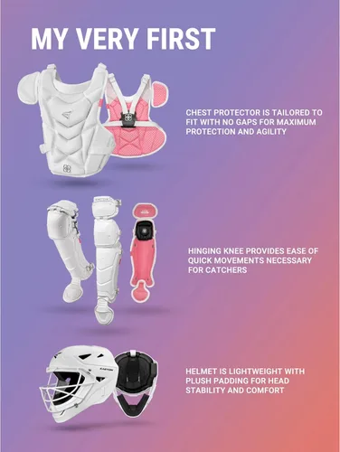 Miniatura 3 de Easton Jen Schro My Very First Youth Softball Catcher’s Set Helmet, Leg Guards & Chest Protector Included
