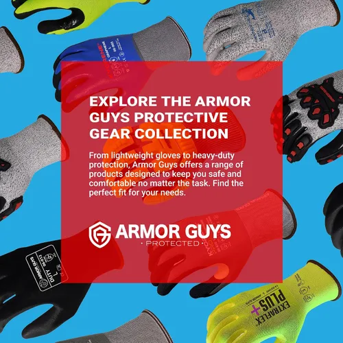 Miniatura 9 de Armor Guys Hammer Head 3 Basetek - Guantes de trabajo protectores para mujeres y hombres con forro de HDPE A3 Basetek - L, 3/par 3 pares (Large)