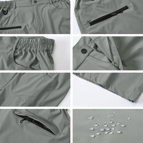 Miniatura 7 de Fjnbbiot Pantalones cortos de verano para hombre, estilo cargo, de secado rápido, pantalones cortos de golf, 7 bolsillos, Waterproff