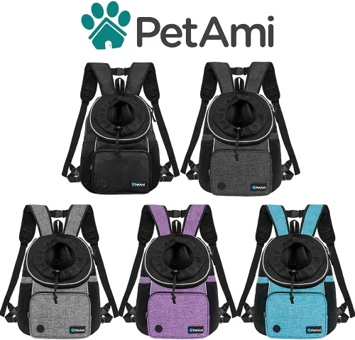 Miniatura 7 de PetAmi Mochila Transportadora Frontal para Perros, Mochila Transportadora Ajustable para Perros Mascotas Gatos en el Pecho, Transportadora Ventilada