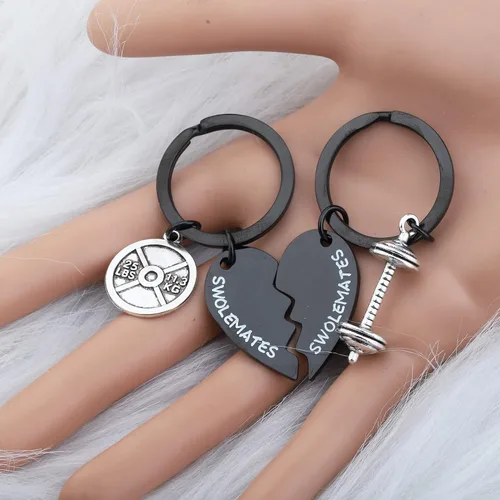 Miniatura 4 de Llavero de entrenamiento de joyería de fitness regalo de levantamiento de pesas llavero fitness parejas regalo amistad llavero