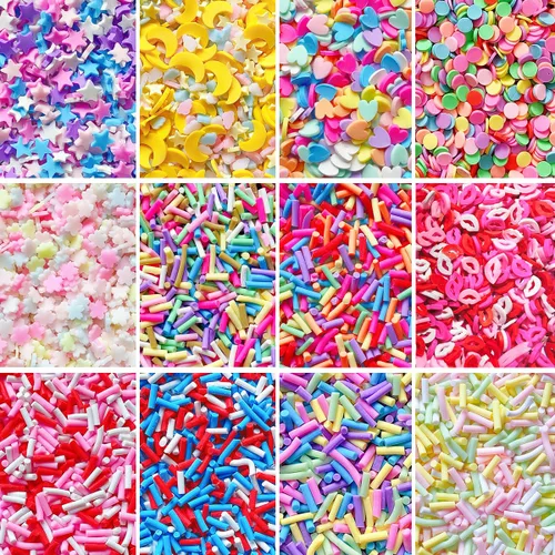 Miniatura 15 de EHOPE 50g de chispitas falsas de resina, chispitas falsas de caramelo, chispitas de arcilla, chispitas de polímero, rebanadas de arcilla de polímero