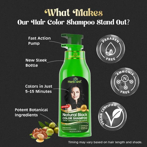 Miniatura 4 de Paquete combinado – 2 unidades de champú de color de cabello Herbishh + 1 máscara de cabello intenso de argán – Tinte para cabello gris de larga