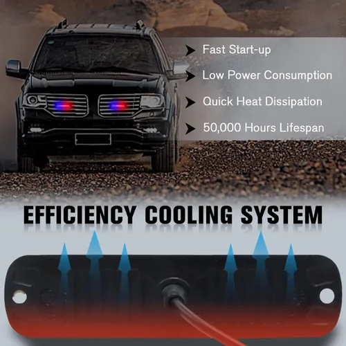 Miniatura 3 de DIBMS Luces LED de emergencia estroboscópicas, 8X Rojo Azul 6 LED de advertencia estroboscópica emergencia intermitente luz de precaución
