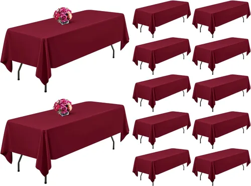 Miniatura 17 de Paquete de 6 manteles redondos negros de poliéster de 90 pulgadas para mesas redondas, resistentes a las manchas y a las arrugas, lavables