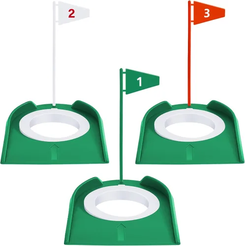 Miniatura 10 de Sotiff Práctica de práctica de golf con agujero de copa, accesorios de golf, putters de entrenamiento con bandera de plástico para adultos, oficina