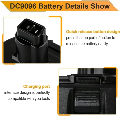 Miniatura 3 de Batería de repuesto de 18 V para DeWALT: 18 voltios 5.0Ah XRP DC9096 Ni-Mh Baterías compatibles con DC9098 DC9099 DW9095 DW9096 DW9098 Herramientas